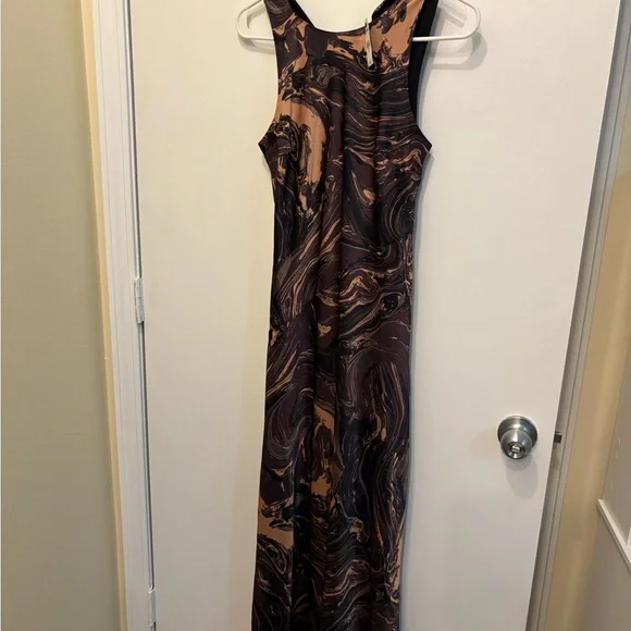 Black and Brown Marble Maxi Dress - Picture 4 of 8